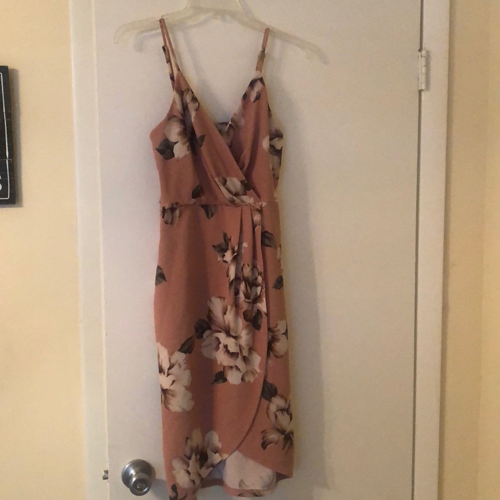 Rose floral mid length dress